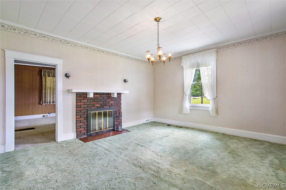 19384 Beaver Dam Road Beaverdam, VA 23015 - Photo 7 of 35 Living room with wood burning FP view to dining room