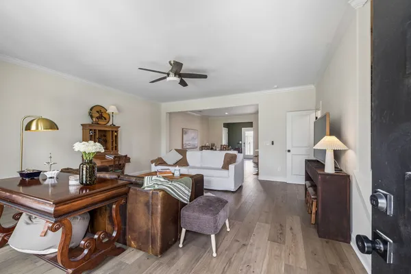 a living room with furniture