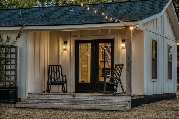 a view of a backyard of a house