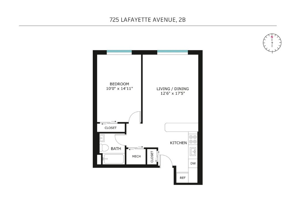 725 Lafayette Avenue, Unit 2B Brooklyn, NY 11221 - Photo 7 of 8 a picture of a floor plan