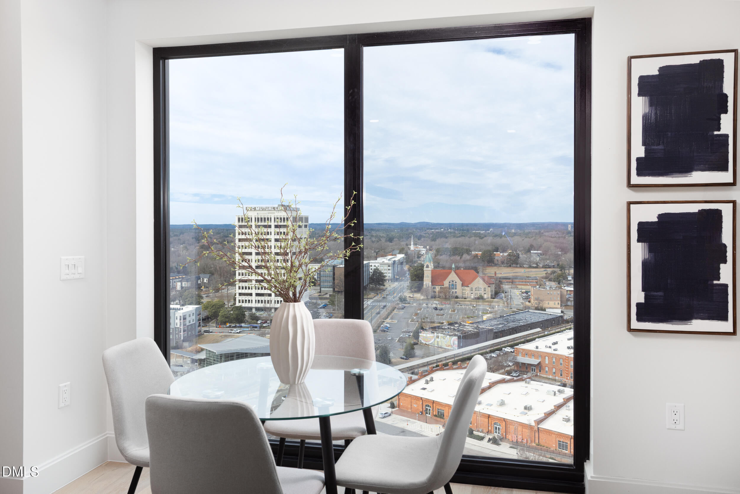 115 Morris Street, Unit 2010 Durham, NC 27701 - Photo 6 of 49 a view of a city from a living room with a large window