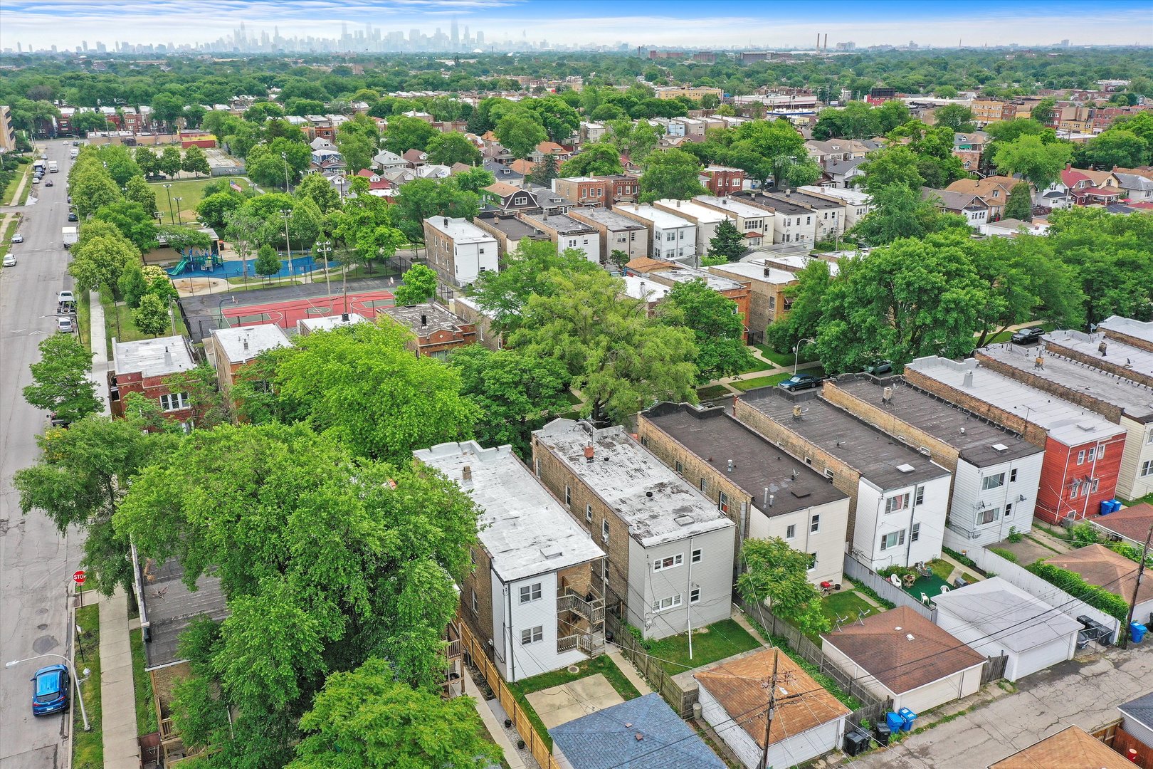 1738 North Menard Avenue Chicago, IL 60639 - Photo 9 of 9 an aerial view of a city with lots of residential buildings