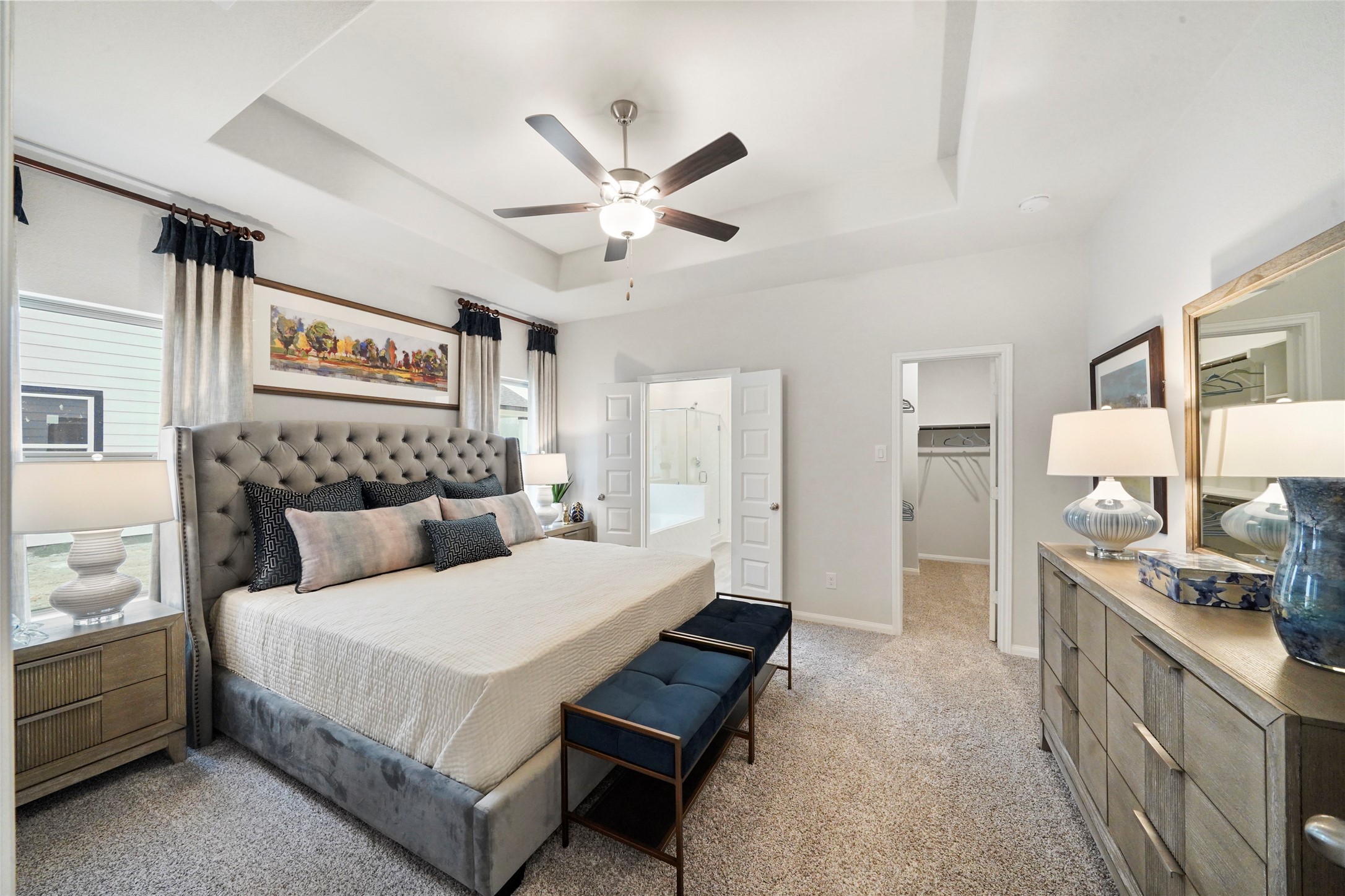 604 Danielle Dayton, TX 77535 - Photo 18 of 34 a bedroom with a bed a couch and dresser