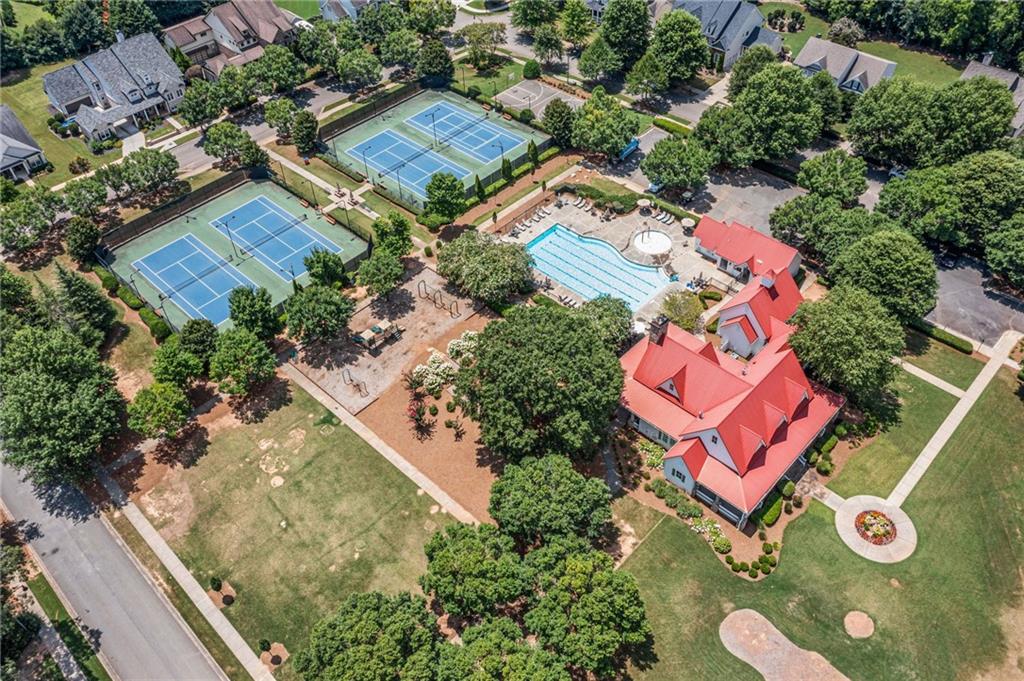 462 Carmichael Circle Canton, GA 30115 - Photo 65 of 70 an aerial view of a house with swimming pool and outdoor space