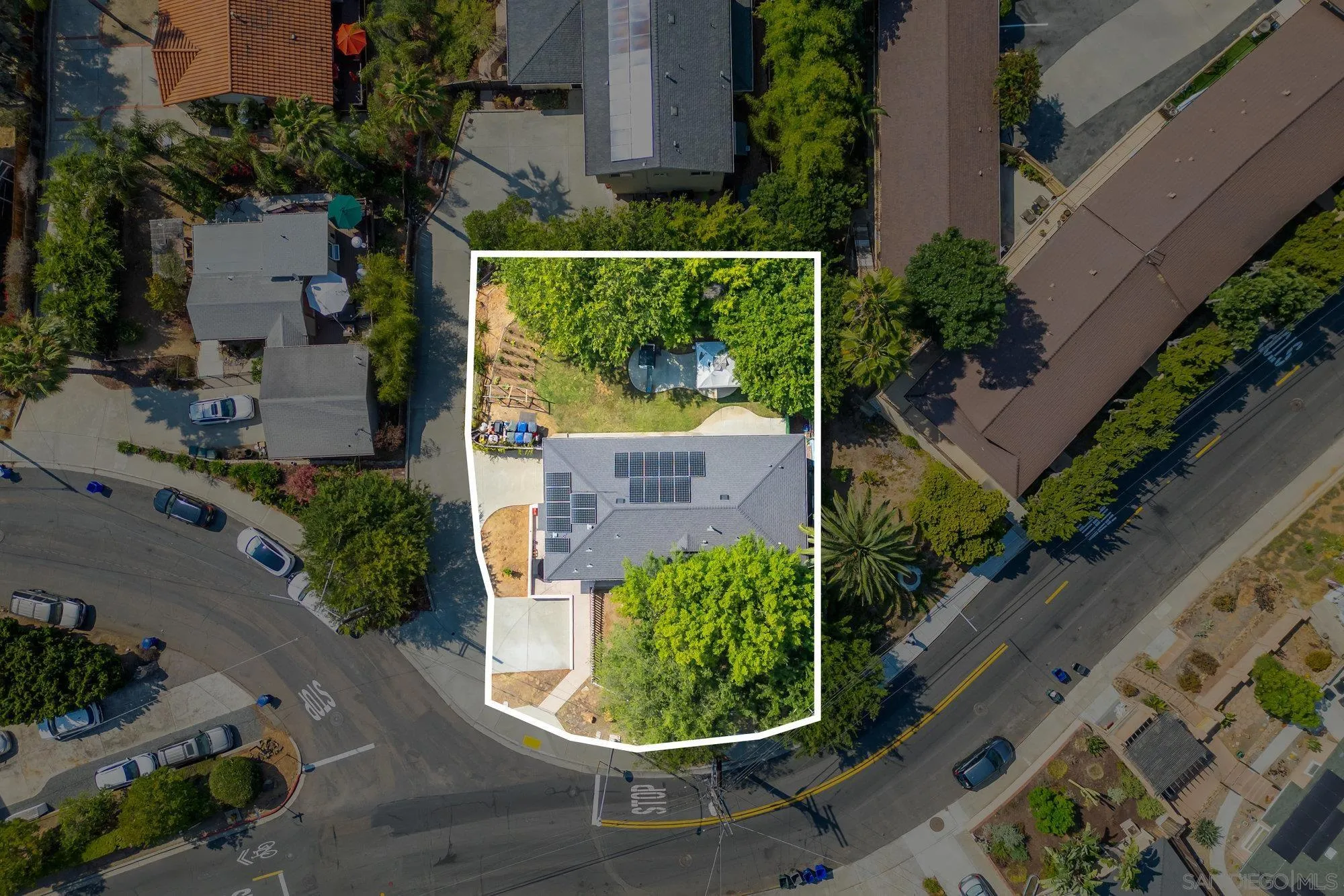 7960 Normal Avenue La Mesa, CA 91941 - Photo 35 of 42 an aerial view of a house with a yard and garden