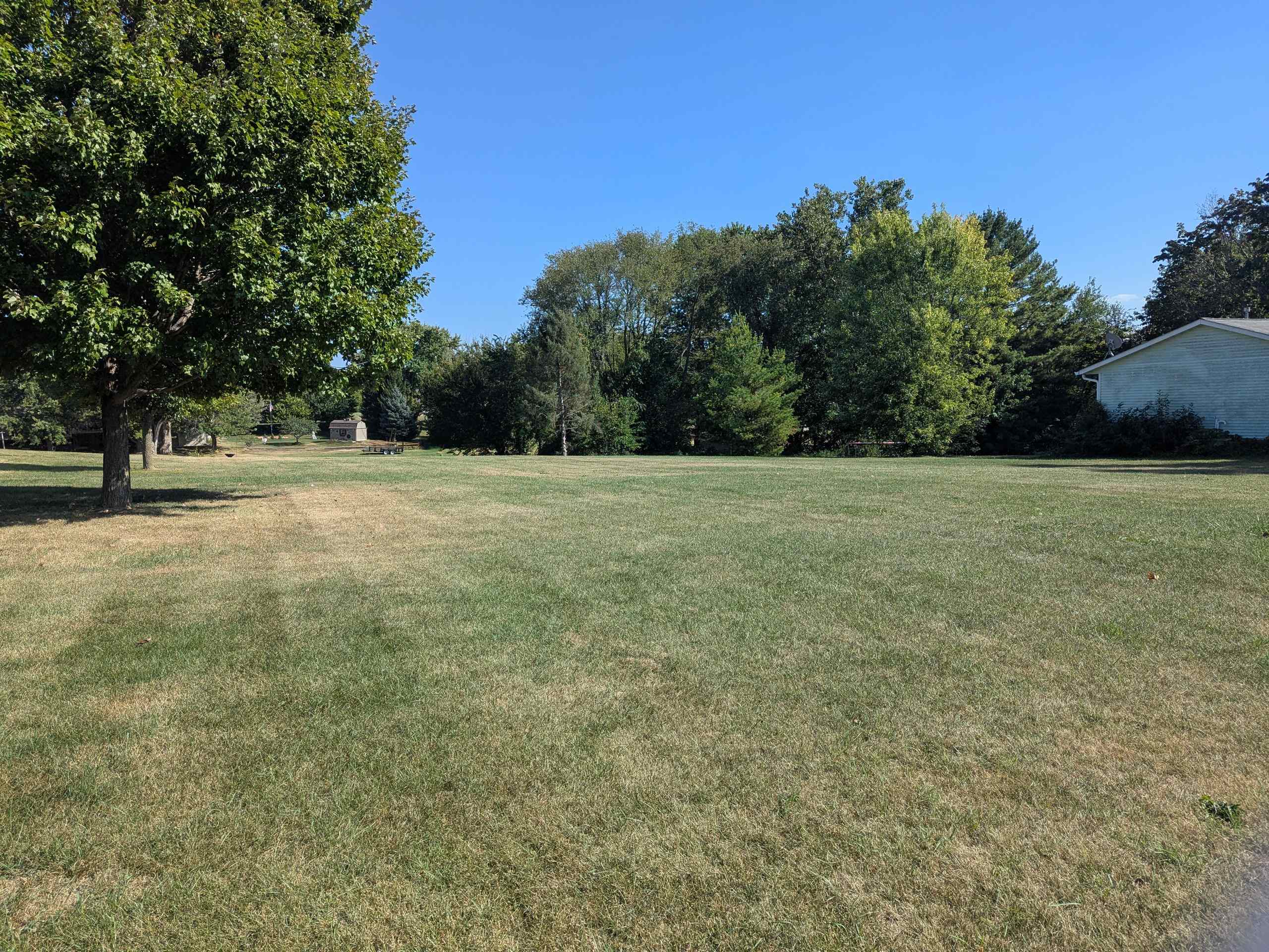 a view of outdoor space with trees all around