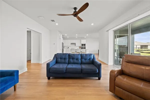 a living room with furniture