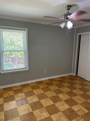 a view of a livingroom with a fan