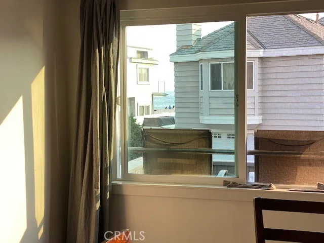 a view of a balcony from a window