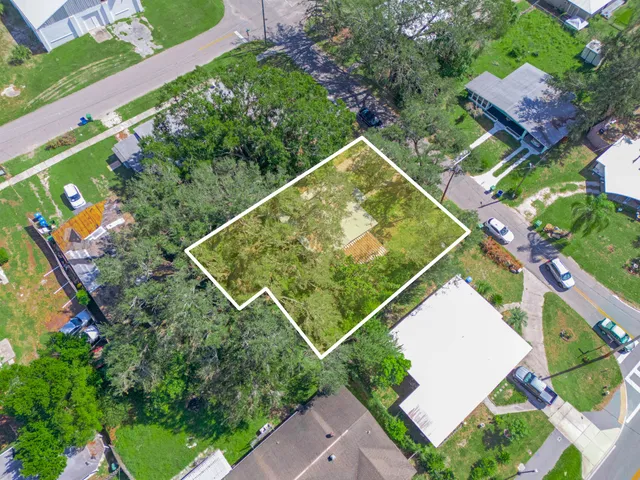 an aerial view of a residential houses