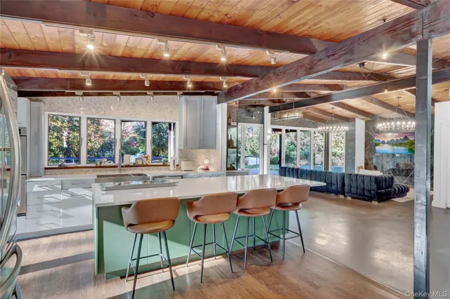 a outdoor space with lots of furniture and a potted plant