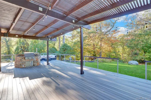 a view of porch with seating space