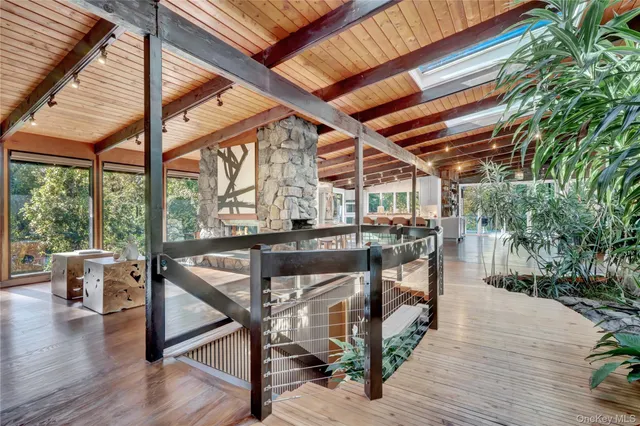 a view of an outdoor space with seating area