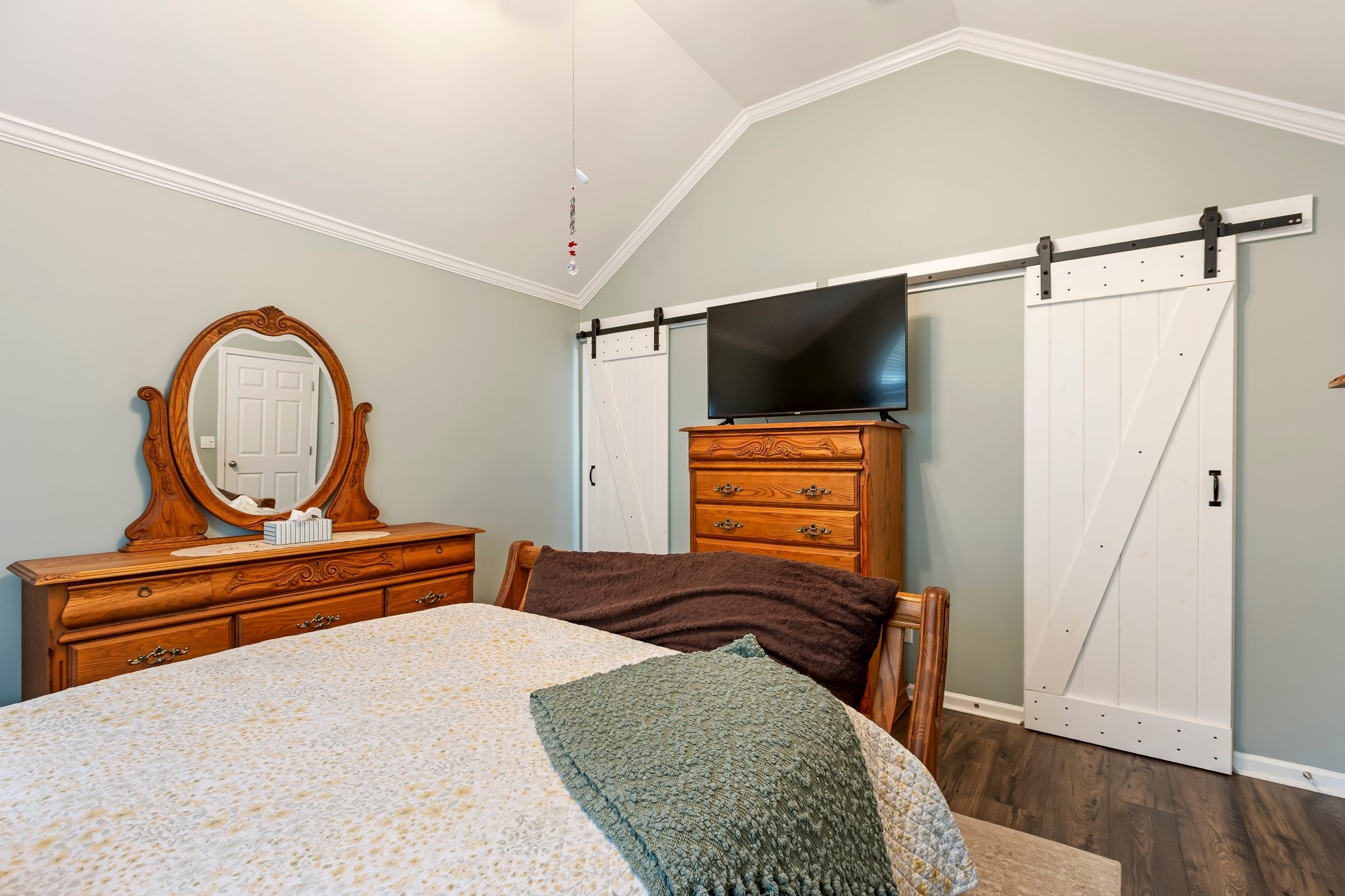 4025 Deer Run Trace Spring Hill, TN 37174 - Photo 16 of 54 a bedroom with a bed and wooden floor