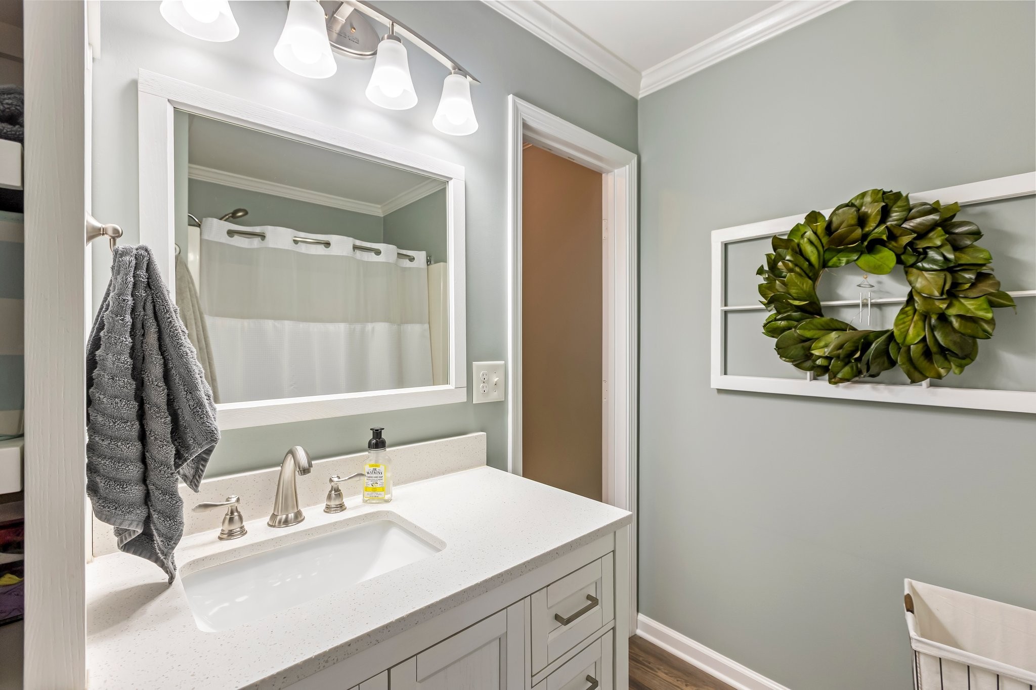 4025 Deer Run Trace Spring Hill, TN 37174 - Photo 17 of 54 a bathroom with a sink vanity granite and a mirror