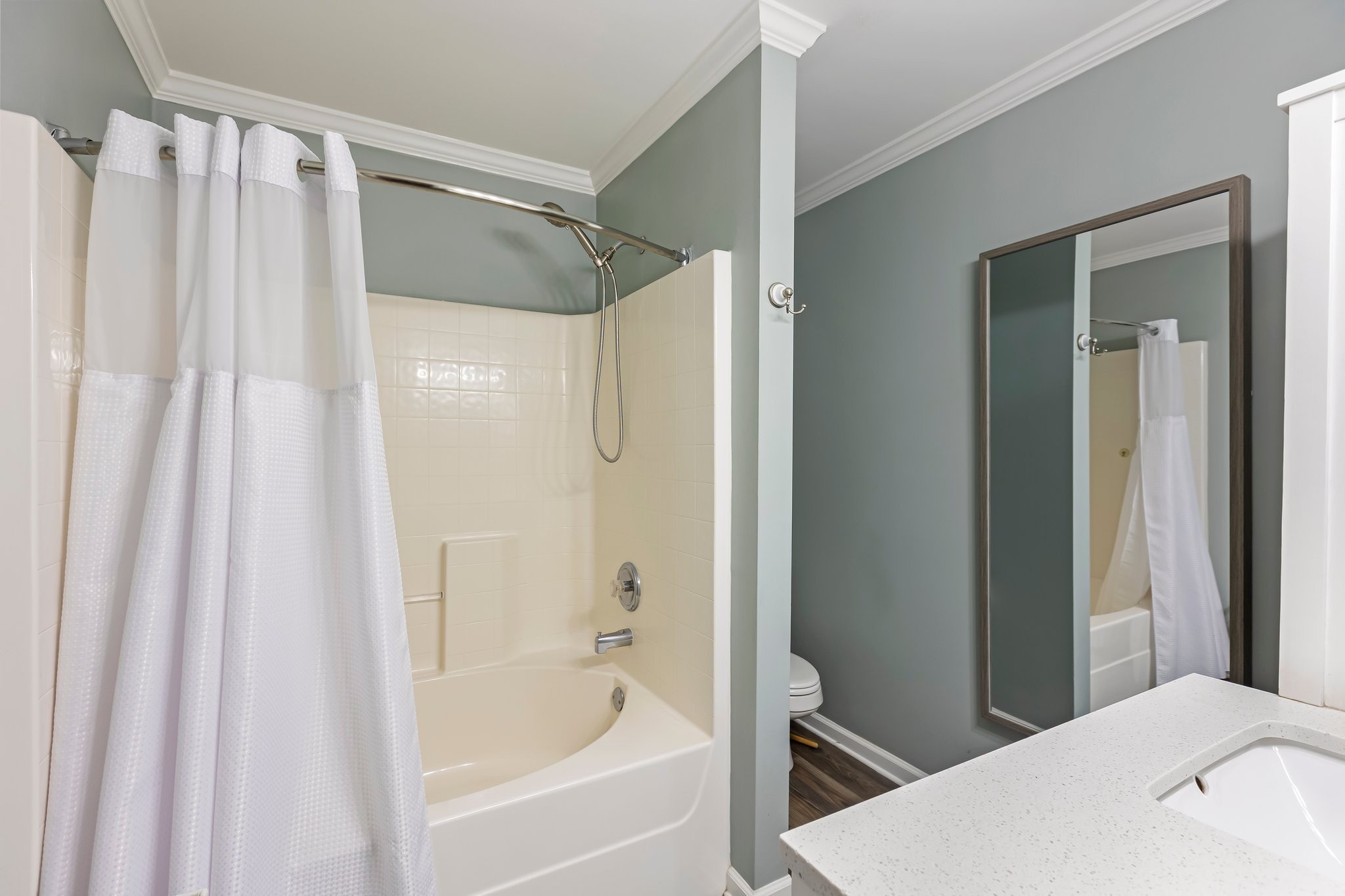 4025 Deer Run Trace Spring Hill, TN 37174 - Photo 18 of 54 a bathroom with a shower curtain and a sink