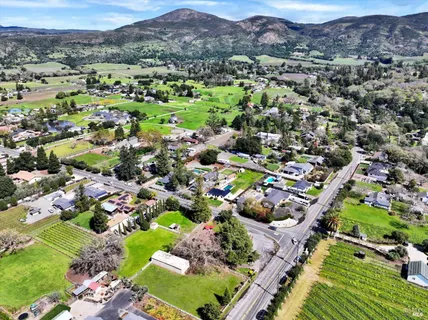 an aerial view of a house