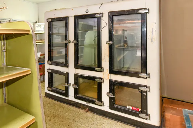 a view of a storage and utility room