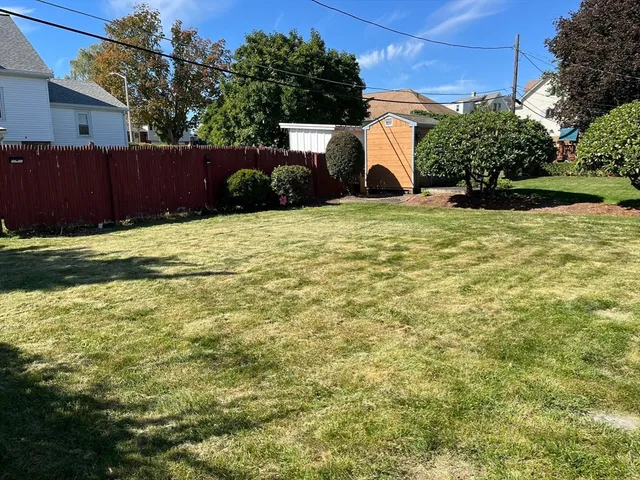 a view of a backyard