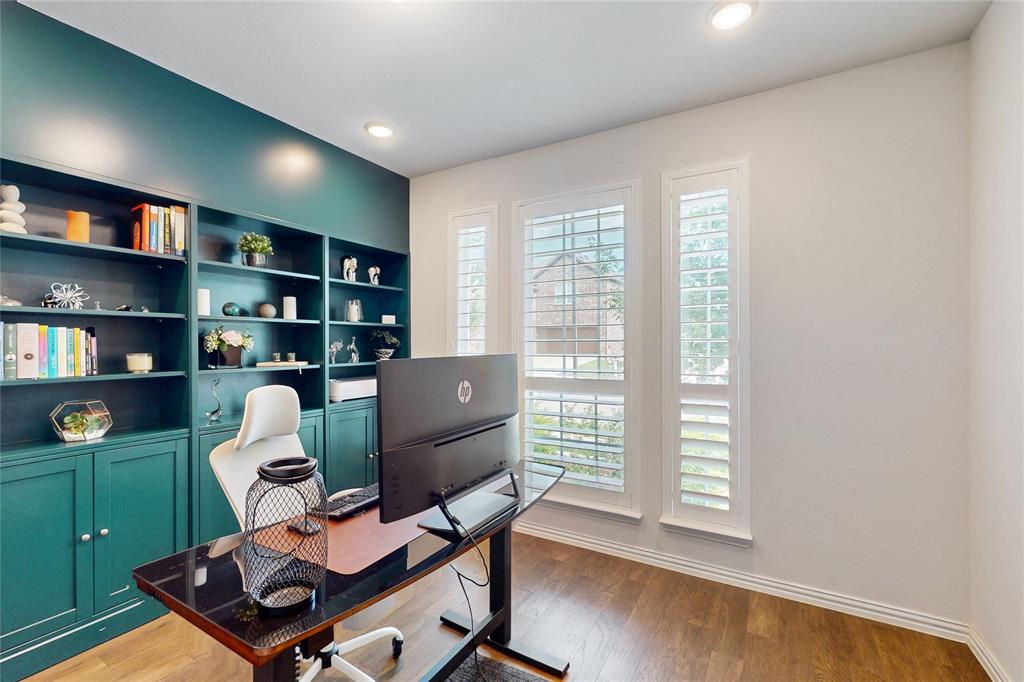 1997 Kieva Place Allen, TX 75013 - Photo 21 of 40 Office area featuring light wood-style floors and recessed lighting