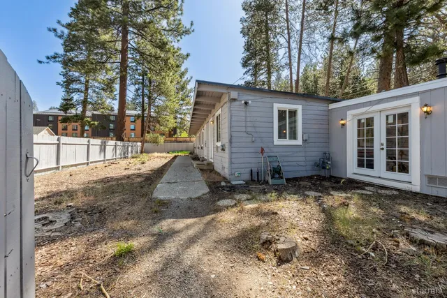 a view of backyard of house