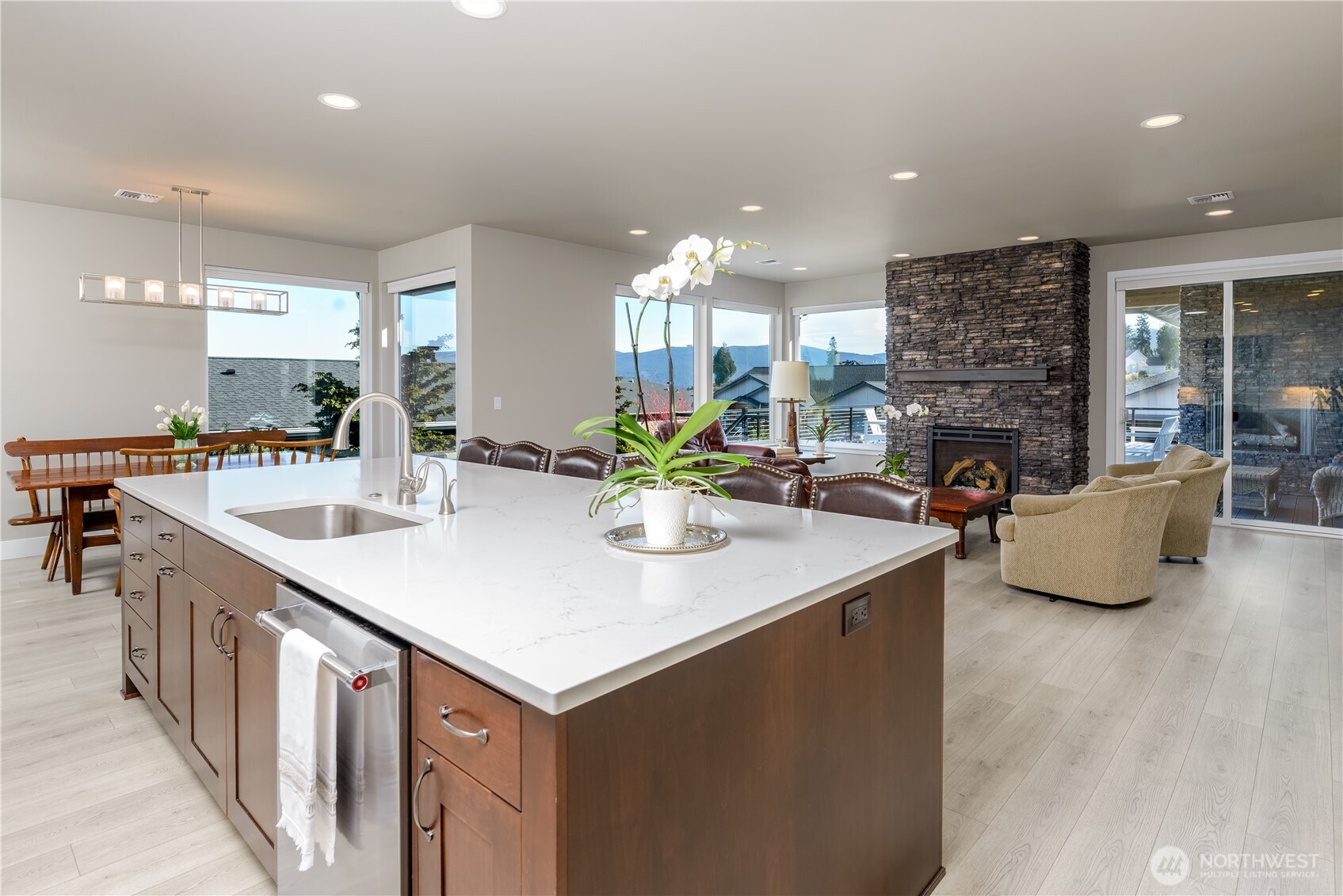 621 Jones Farm Road Sequim, WA 98382 - Photo 17 of 40 a kitchen with counter top space and living room