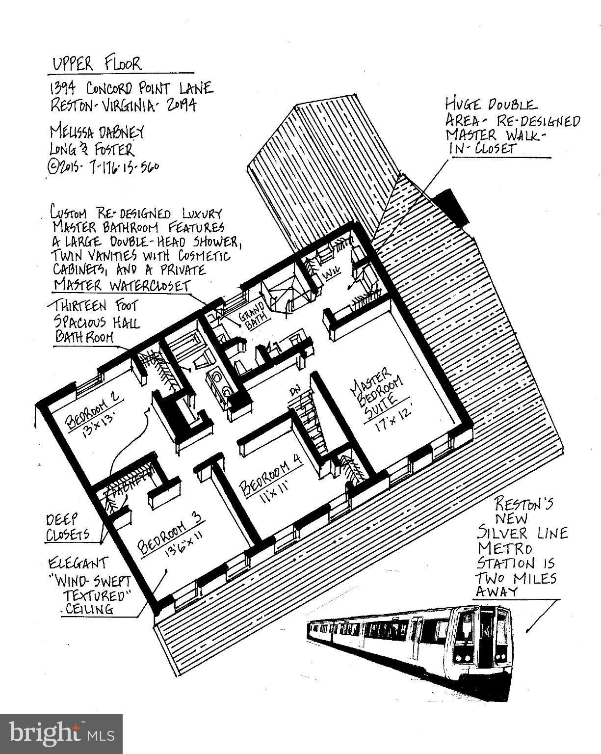 1394 Concord Point Lane Reston, VA 20194 - Photo 29 of 30 Floor Plan Upper Level