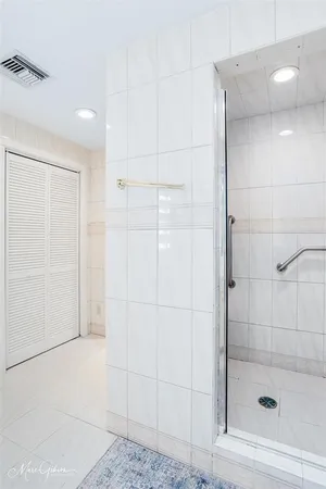 a bathroom with a shower