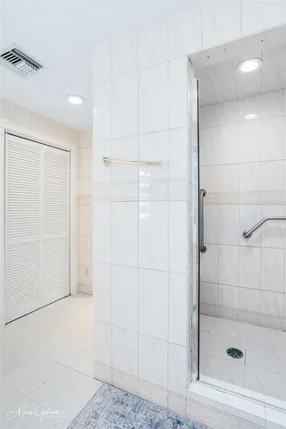 a bathroom with a shower