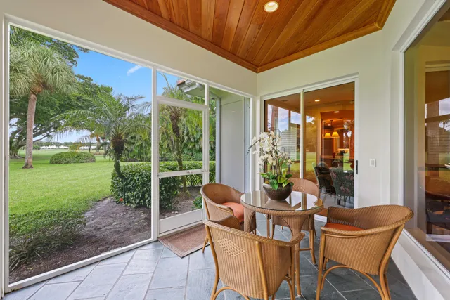 a building outdoor space with seating space