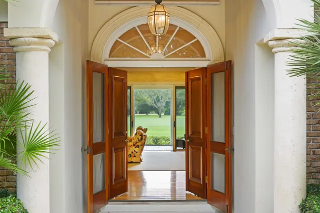 a view of front door with porch