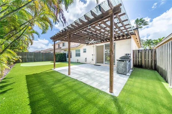 a view of a house with a backyard