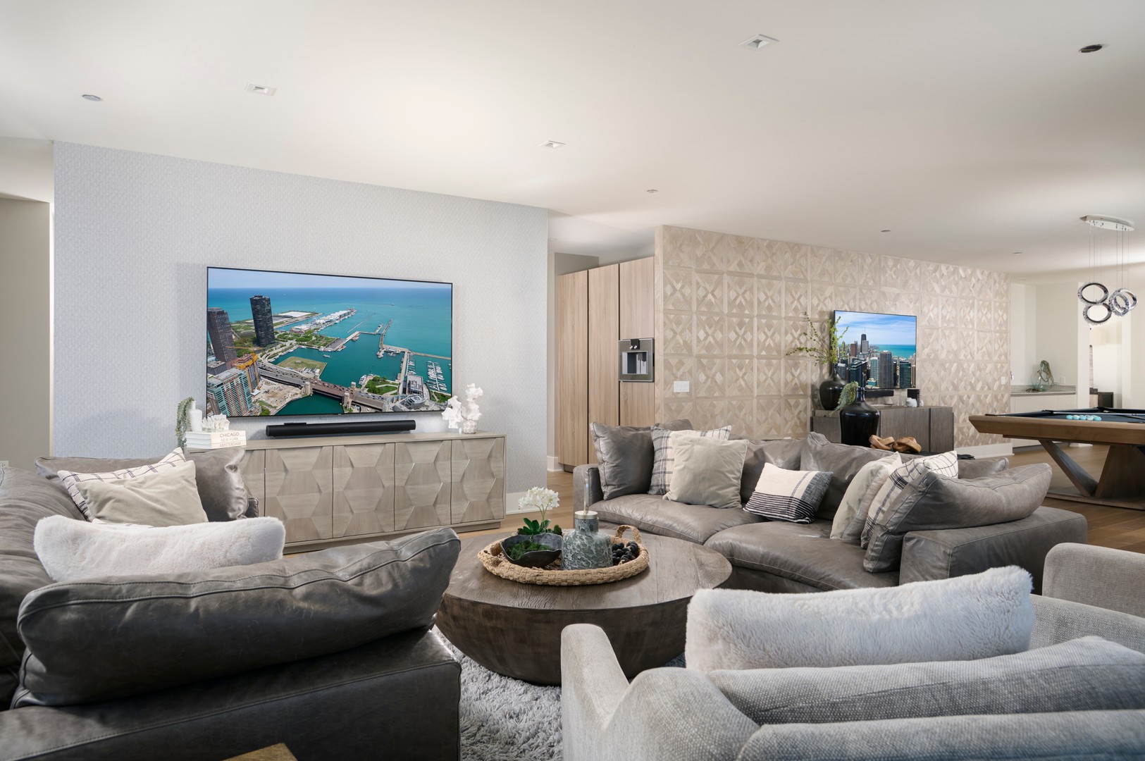 363 East Wacker Drive, Unit 6106 Chicago, IL 60601 - Photo 14 of 48 a living room with furniture and a wooden floor