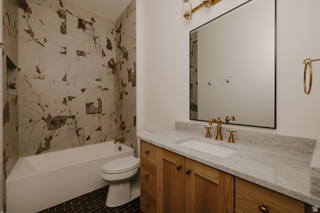 2281 South Crimson Cliffs Way St. George, UT 84790 - Photo 40 of 47 Casita Bathroom featuring vanity and tub / shower combination