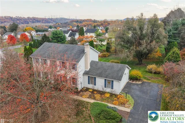 an aerial view of a house