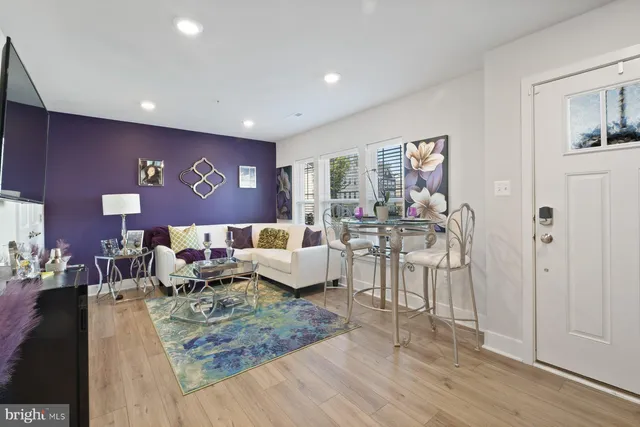 a living room with furniture