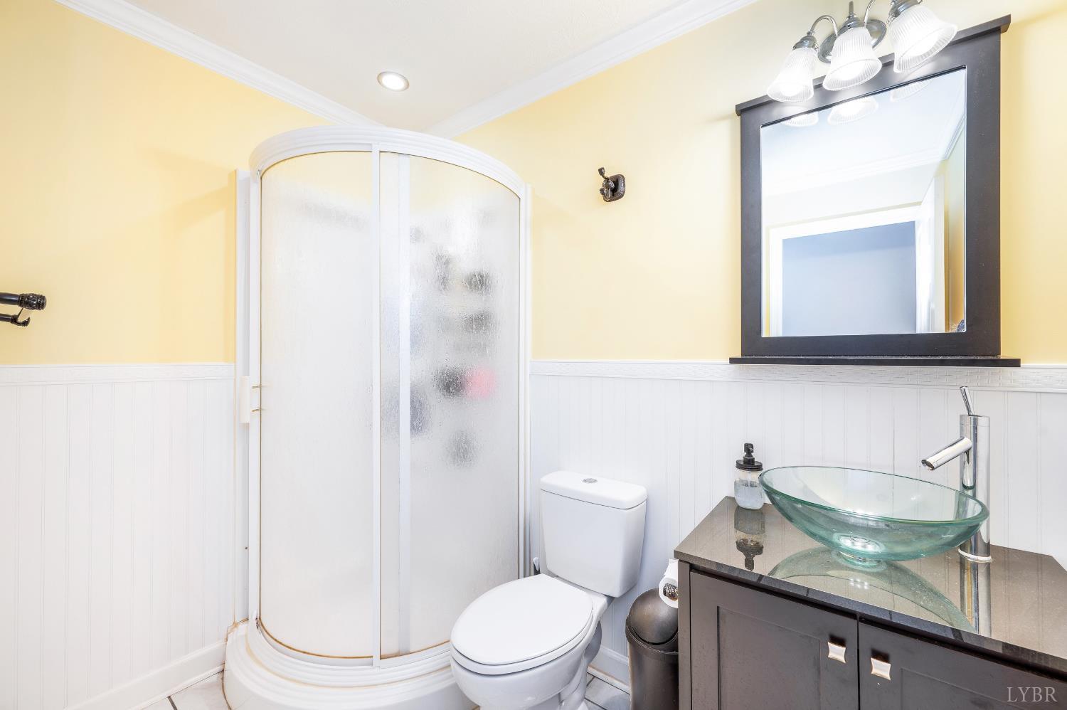 192 Liberty Chapel Road Appomattox, VA 24522 - Photo 21 of 60 a bathroom with a granite countertop sink toilet and shower