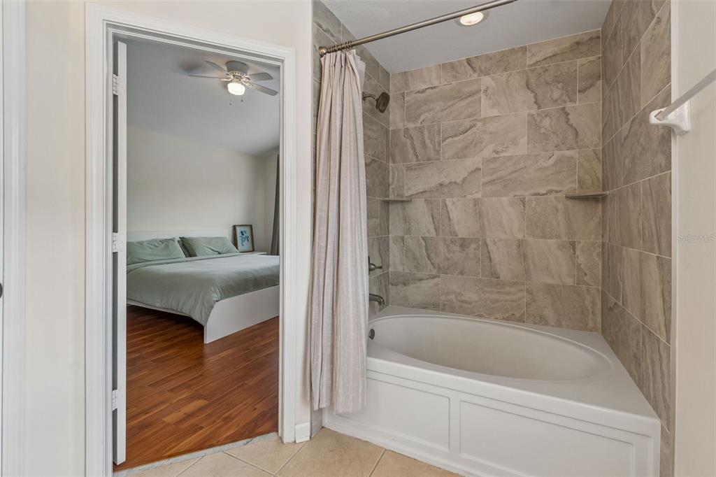 26527 Castleview Way Wesley Chapel, FL 33544 - Photo 29 of 45 a bathroom with a bathtub and a shower