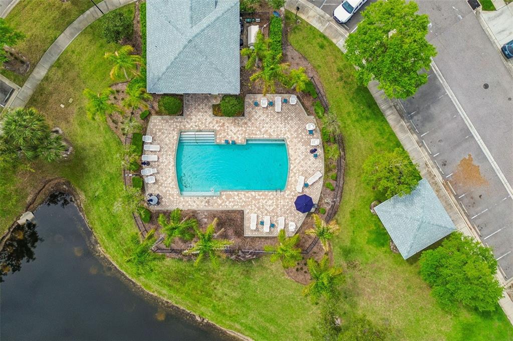 26527 Castleview Way Wesley Chapel, FL 33544 - Photo 40 of 45 an aerial view of a house with a garden and yard