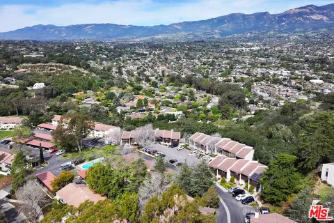 a view of city and mountain