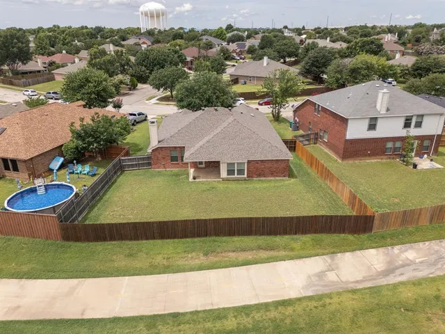 an aerial view of a house