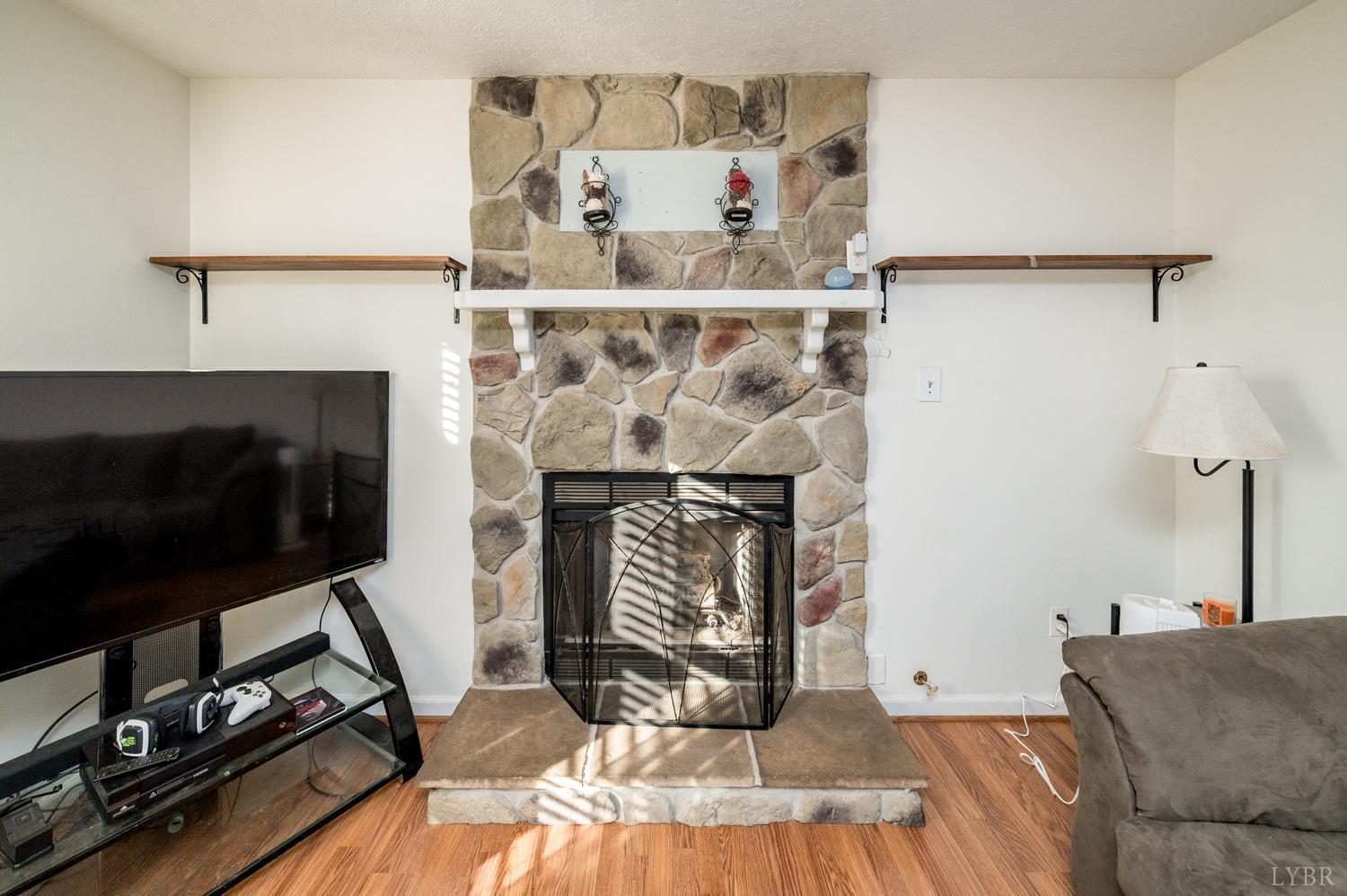 2271 Sunburst Road Evington, VA 24550 - Photo 3 of 26 a living room with furniture a flat screen tv and a fireplace