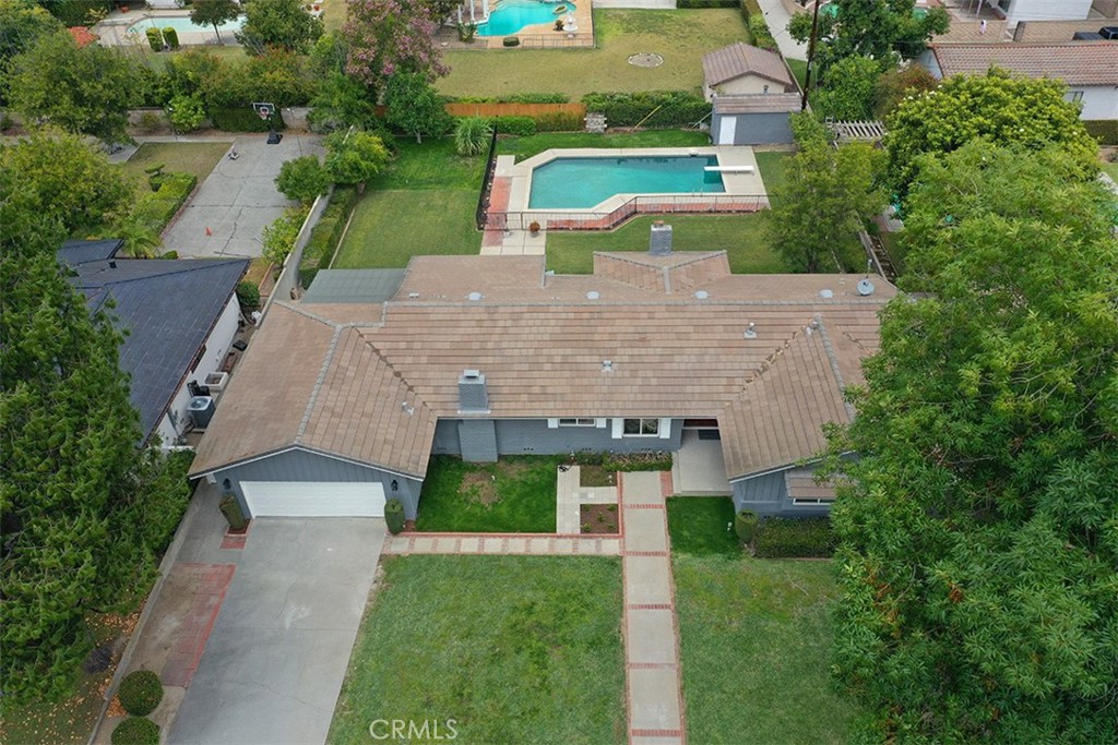 255 Sharon Road Arcadia, CA 91007 - Photo 26 of 29 an aerial view of a house with a yard and large trees