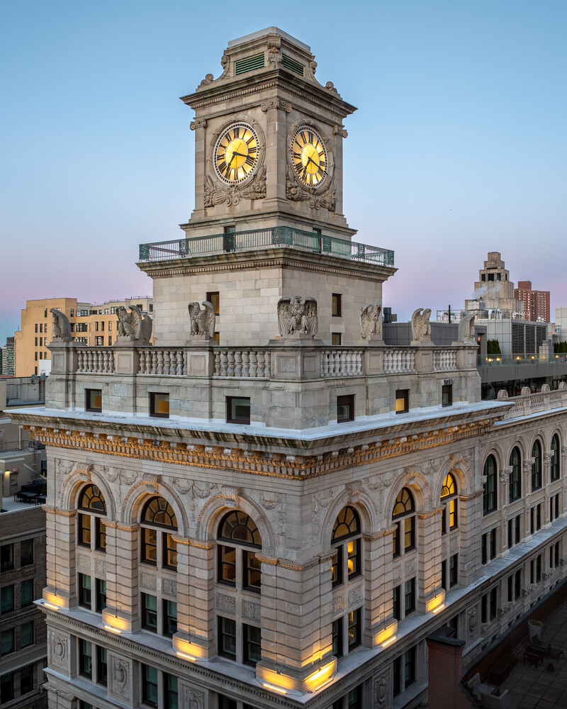 108 Leonard Street, Unit PHW Manhattan, NY 10013 - Photo 11 of 33 a front view of a multi story residential apartment building