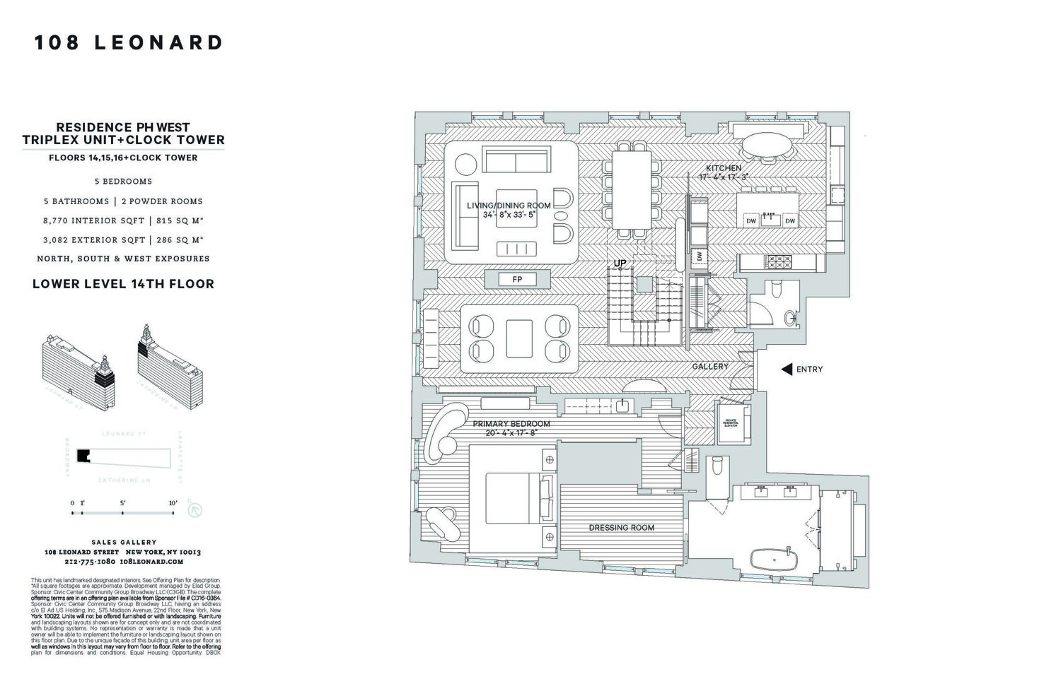 108 Leonard Street, Unit PHW Manhattan, NY 10013 - Photo 29 of 33 a picture of a floor plan