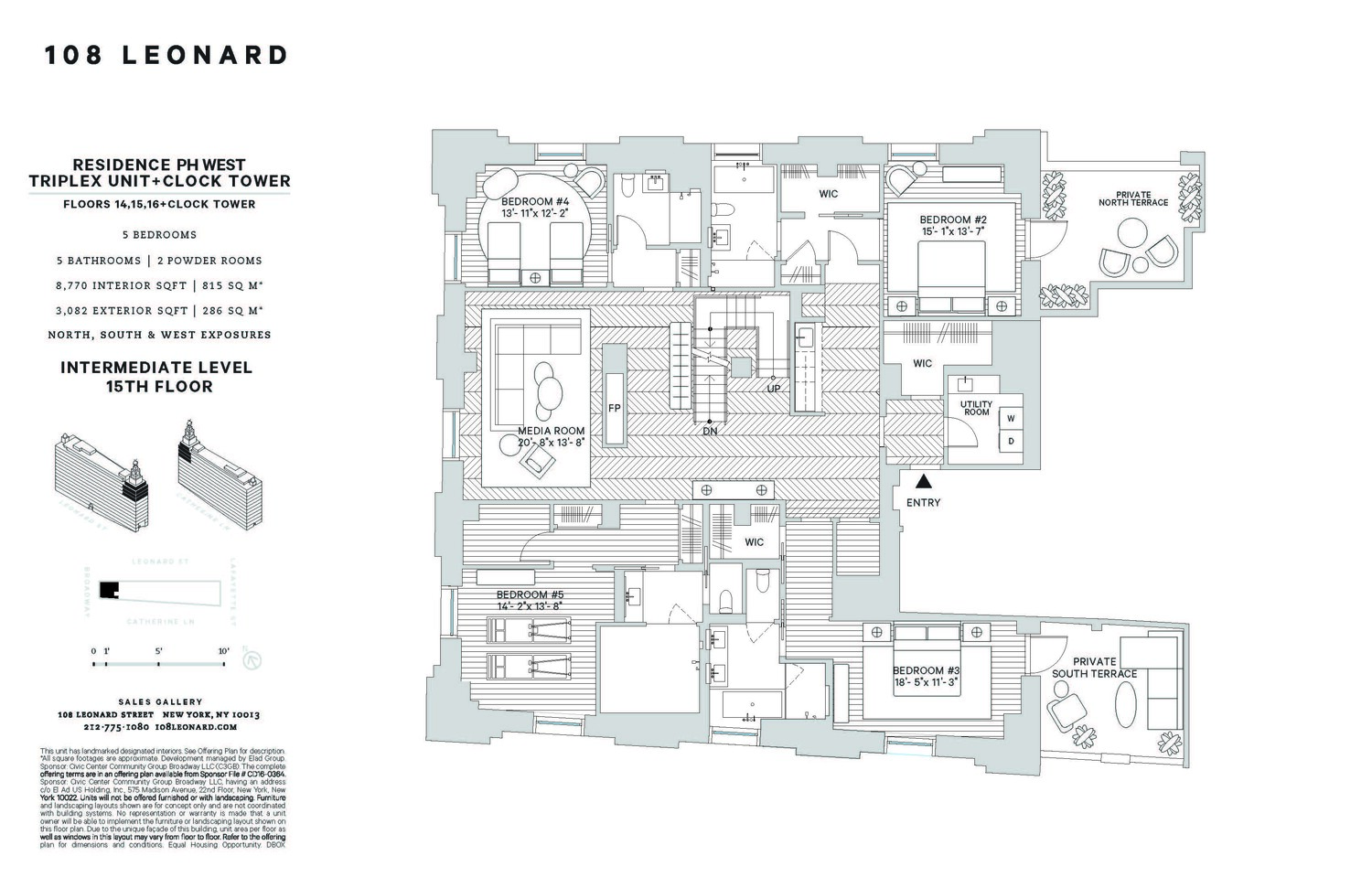 108 Leonard Street, Unit PHW Manhattan, NY 10013 - Photo 30 of 33 a picture of a floor plan
