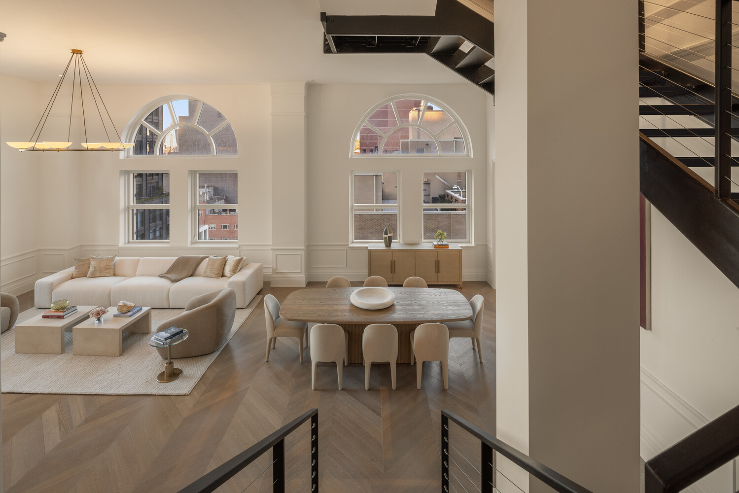 108 Leonard Street, Unit PHW Manhattan, NY 10013 - Photo 4 of 33 a view of a dining room with furniture window and outside view