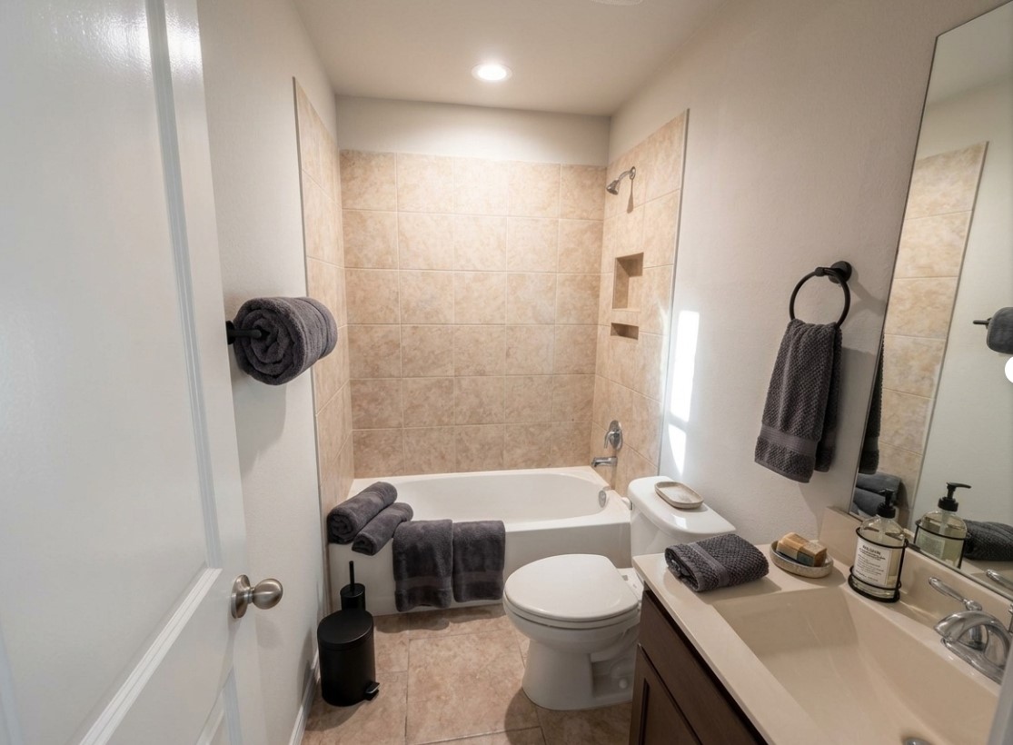24307 Hampton Terrace Lane Spring, TX 77389 - Photo 14 of 20 Elegant second full bathroom, thoughtfully staged to inspire your design ideas.