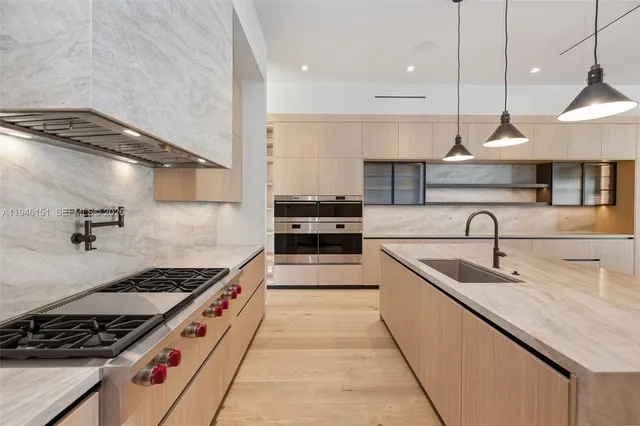 a view of wooden floor with staircase