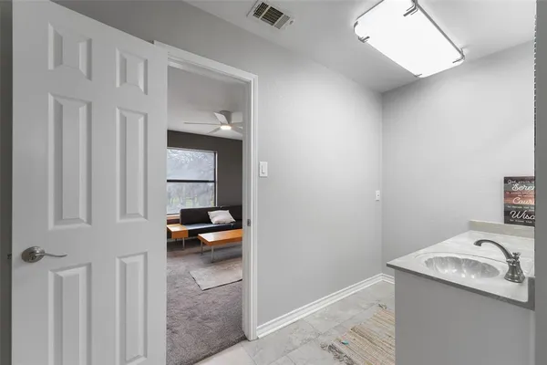 a view of hallway with stairs